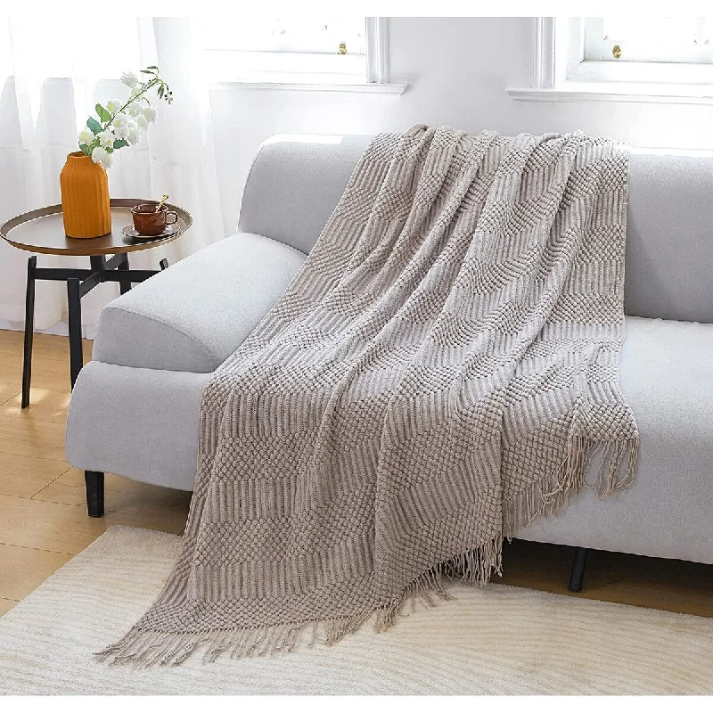 Chenille blankets with a thick and fuzzy textureChenille blankets with a thick and fuzzy textureThrow Blanket for Couch Bedroom Sofa Soft Woven Blankets