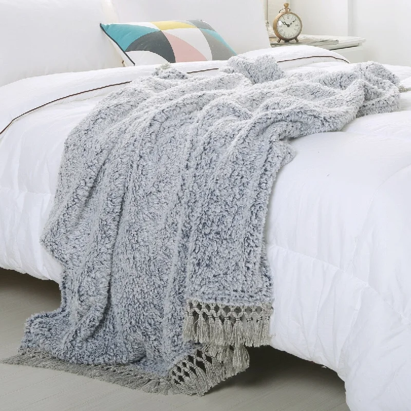 Queen - size blankets for standard - sized bedsQueen - size blankets for standard - sized beds2 Pack 50" x 60" Back Printed Sherpa Throw with Tassels-Blue for Sofa or Office, Soft and Warm Blanket Queen - size blankets for standard - sized bedsQueen - size blankets for standard - sized beds2 Pack 50" x 60" Back Printed Sherpa Throw with Tassels-Blue for Sofa or Office, Soft and Warm Blanket