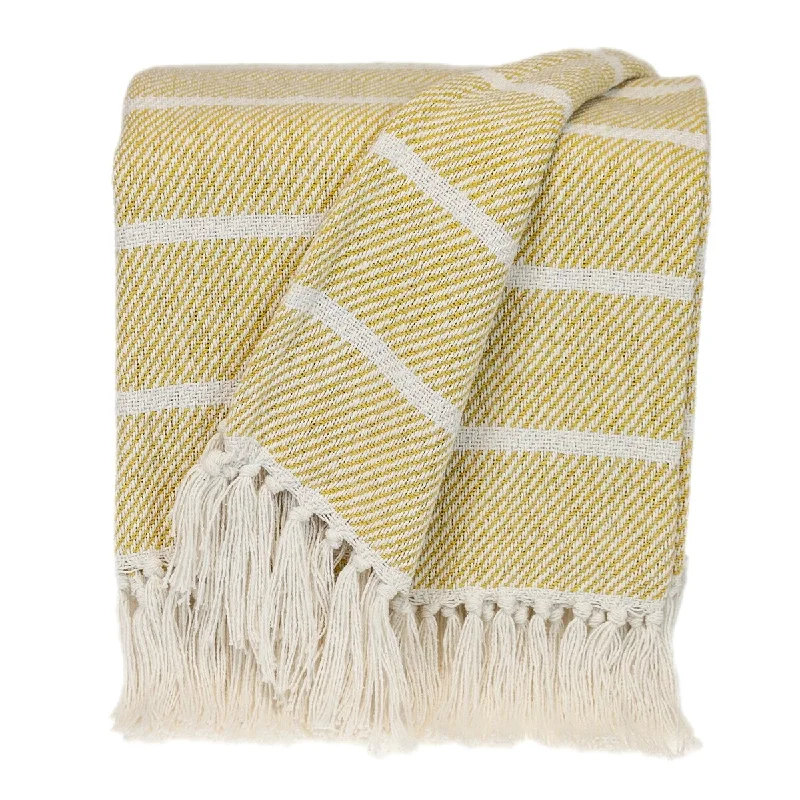 Acrylic blankets for a soft and affordable alternativeAcrylic blankets for a soft and affordable alternativeParkland Collection Transitional Stripe Yellow Rectangle 50" x 60" Throw