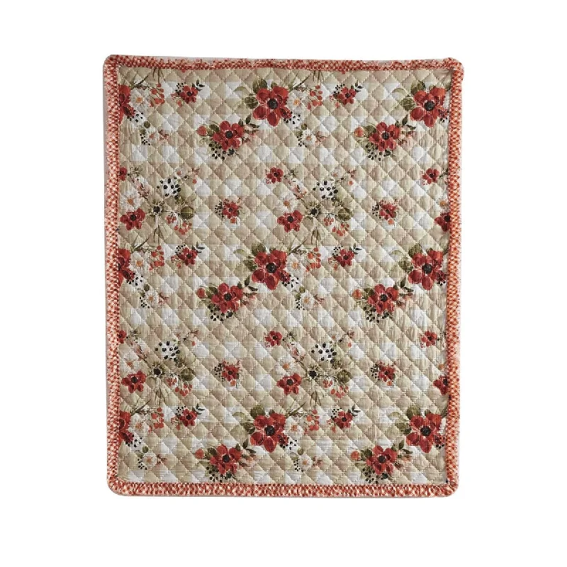 Recycled polyester blankets for an eco - conscious optionRecycled polyester blankets for an eco - conscious optionLire 50 x 60 Inch Quilted Throw Blanket with Fill, Windflower Print, Red
