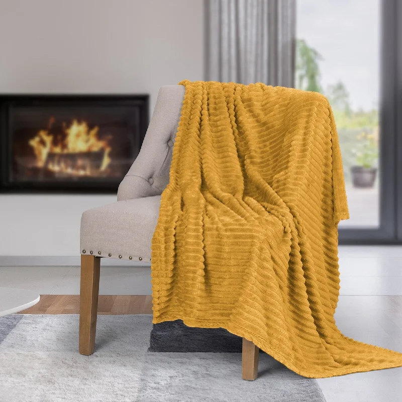 King - size blankets to cover large beds comfortablyKing - size blankets to cover large beds comfortablyPremium Chunky Throw Blanket 60in x 50in (Mustard)