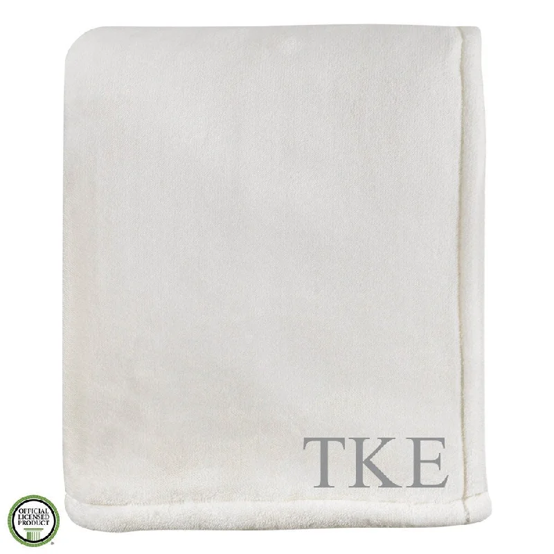 Chenille blankets with a thick and fuzzy textureChenille blankets with a thick and fuzzy textureVellux Sheared Mink Ivory Tau Kappa Epsilon Monogram Blanket