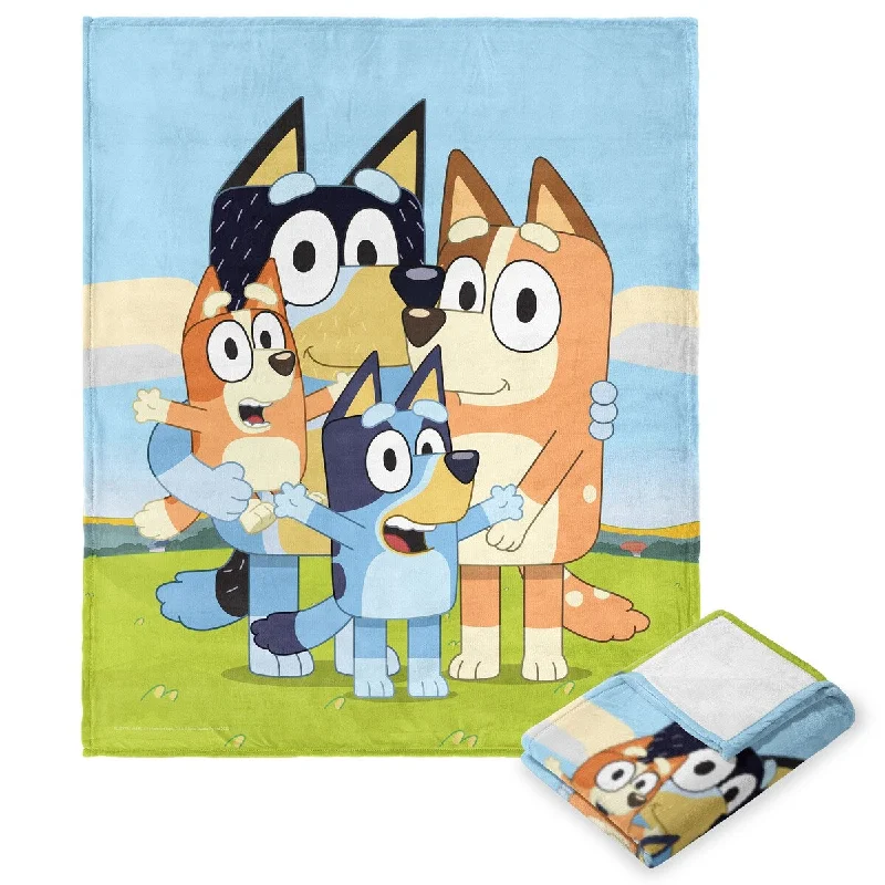 Rayon from bamboo blankets for a silky and breathable feelRayon from bamboo blankets for a silky and breathable feelBluey Heeler Family Silk Touch Throw Blanket