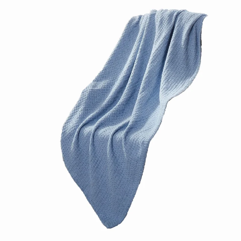 Recycled polyester blankets for an eco - conscious optionRecycled polyester blankets for an eco - conscious optionNyx King Size Ultra Soft Cotton Thermal Blanket, Textured Feel, Blue