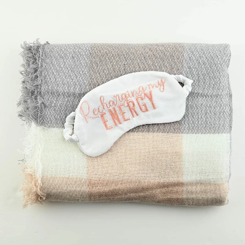 Recycled polyester blankets for an eco - conscious optionRecycled polyester blankets for an eco - conscious optionSHIRALEAH Positive Dreams Throw and Eye Mask Travel Set Mothers Day Recycled polyester blankets for an eco - conscious optionRecycled polyester blankets for an eco - conscious optionSHIRALEAH Positive Dreams Throw and Eye Mask Travel Set Mothers Day