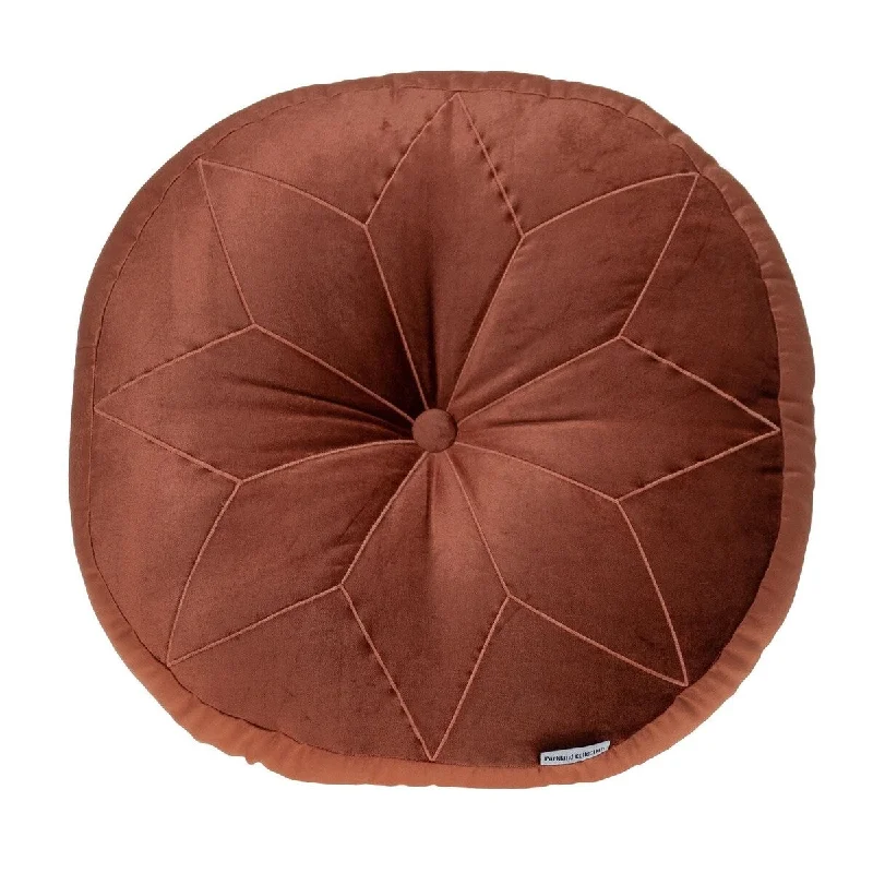Kids Pillows with Fun DesignsRound Tufted Burnt Orange Velvet Floor Pillow