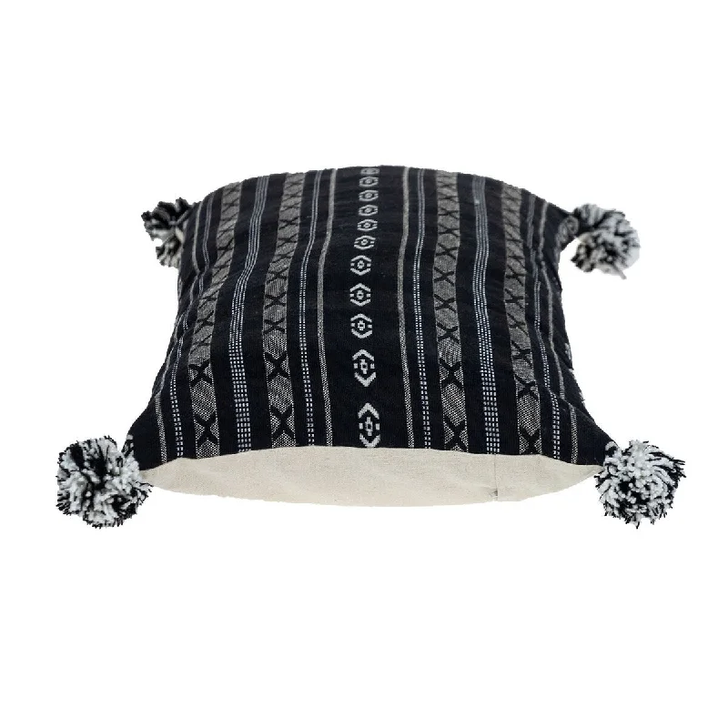 Firm Pillows for Side SleepersBlack and Gray X Pom Throw Pillow