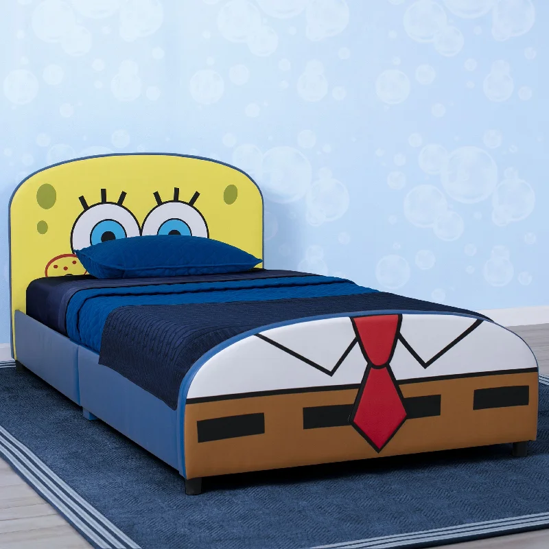 Wool - filled mattresses for natural insulation and moisture - wickingSpongeBob SquarePants Upholstered Twin Bed Wool - filled mattresses for natural insulation and moisture - wickingSpongeBob SquarePants Upholstered Twin Bed