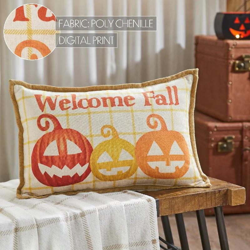 Round Pillows for Boho-Style InteriorsCountry Halloween Welcome Fall Pillow 14x22