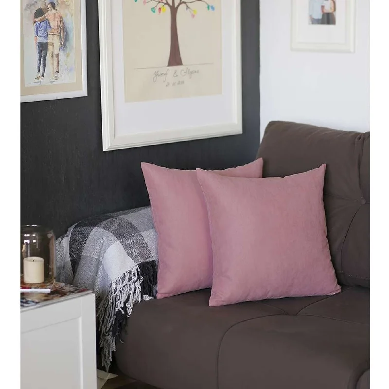 Cooling Pillows for Hot SleepersSet of 2 Pale Pink Modern Square Throw Pillows
