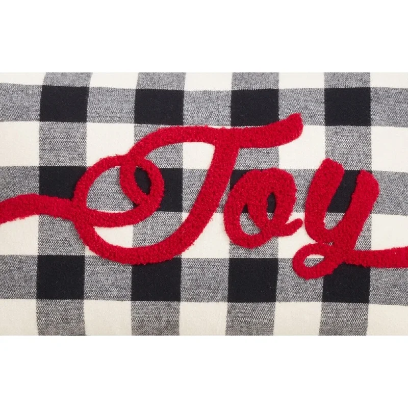 Square Pillows for Modern Home DecorBuffalo Plaid Pillow With Joy Design
