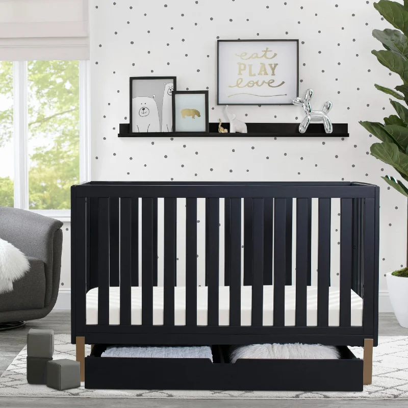 Gel - infused memory foam mattresses for cooler sleepHendrix 4-in-1 Convertible Crib + Under Crib Roll-Out Storage Gel - infused memory foam mattresses for cooler sleepHendrix 4-in-1 Convertible Crib + Under Crib Roll-Out Storage
