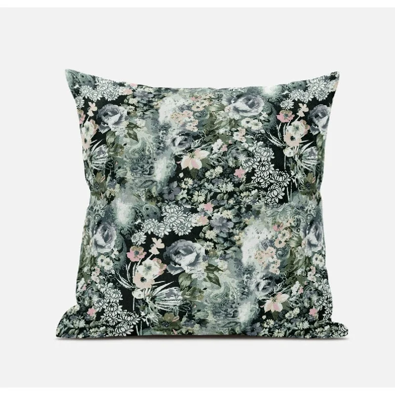 Hypoallergenic Pillows for Allergy Sufferers18" Green Gray Springtime Suede Throw Pillow