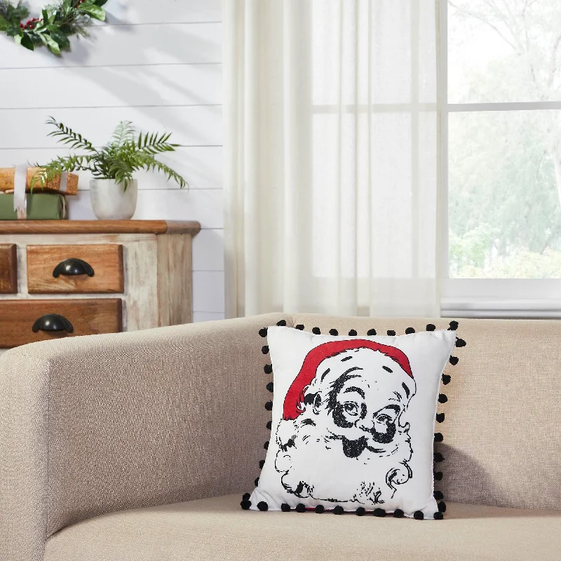 Round Pillows for Boho-Style InteriorsAnnie Red Check Vintage Santa Pillow 12x12