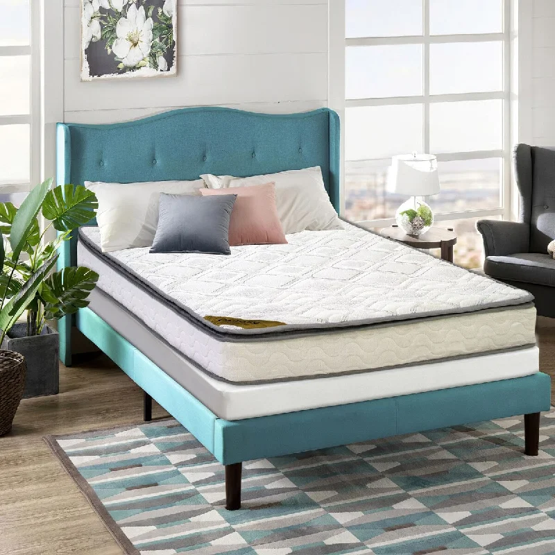 Gel - infused memory foam mattresses for cooler sleep9-Inch Medium Firm Foam Encased Pillow top Pocketed Coil Innerspring Fully Assembled Mattress and 4 inch Wood Box Spring, Gel - infused memory foam mattresses for cooler sleep9-Inch Medium Firm Foam Encased Pillow top Pocketed Coil Innerspring Fully Assembled Mattress and 4 inch Wood Box Spring,