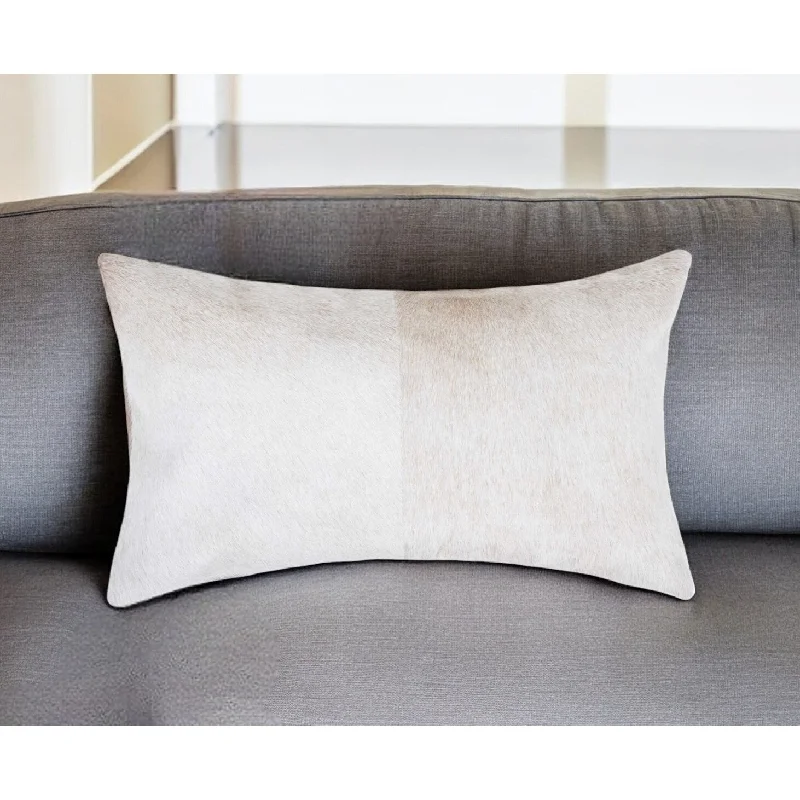 Plush Pillows for a Cozy Bed12" X 20" Natural Cowhide Lumbar Throw Pillow