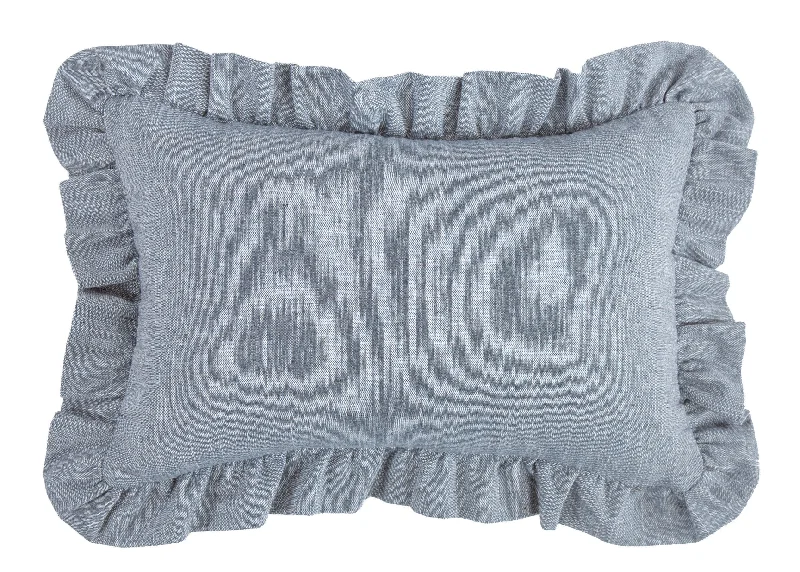 Cotton Pillows for Natural ComfortHiEnd Accents Chambray Ruffled Pillow