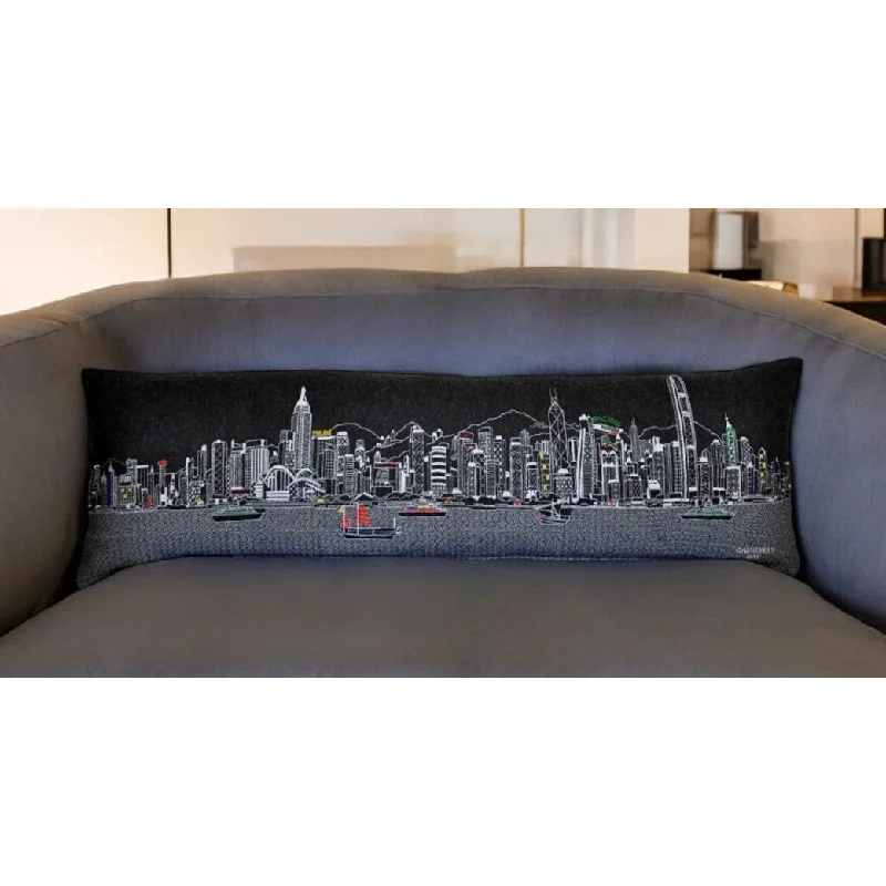 Cooling Pillows for Hot Sleepers14" X 45" Black Gray and White Hometown Pride Wool Lumbar Throw Pillow Cooling Pillows for Hot Sleepers14" X 45" Black Gray and White Hometown Pride Wool Lumbar Throw Pillow