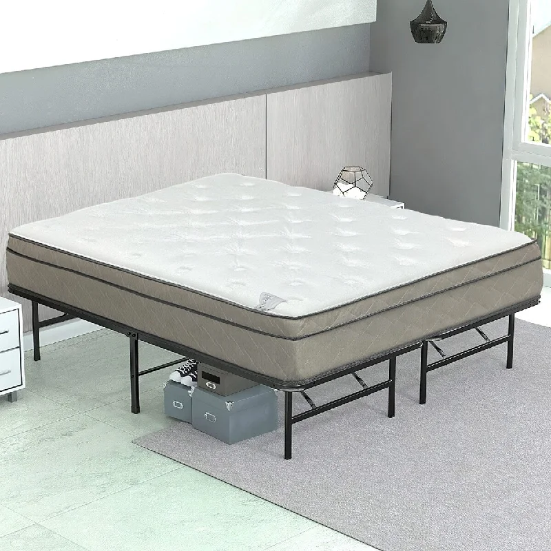 Wool - filled mattresses for natural insulation and moisture - wickingOnetan Mattress and Platform Bed Set, 13-Inch Ultra Plush Euro Top Hybrid Mattress and 14" Metal Platform Bed Wool - filled mattresses for natural insulation and moisture - wickingOnetan Mattress and Platform Bed Set, 13-Inch Ultra Plush Euro Top Hybrid Mattress and 14" Metal Platform Bed