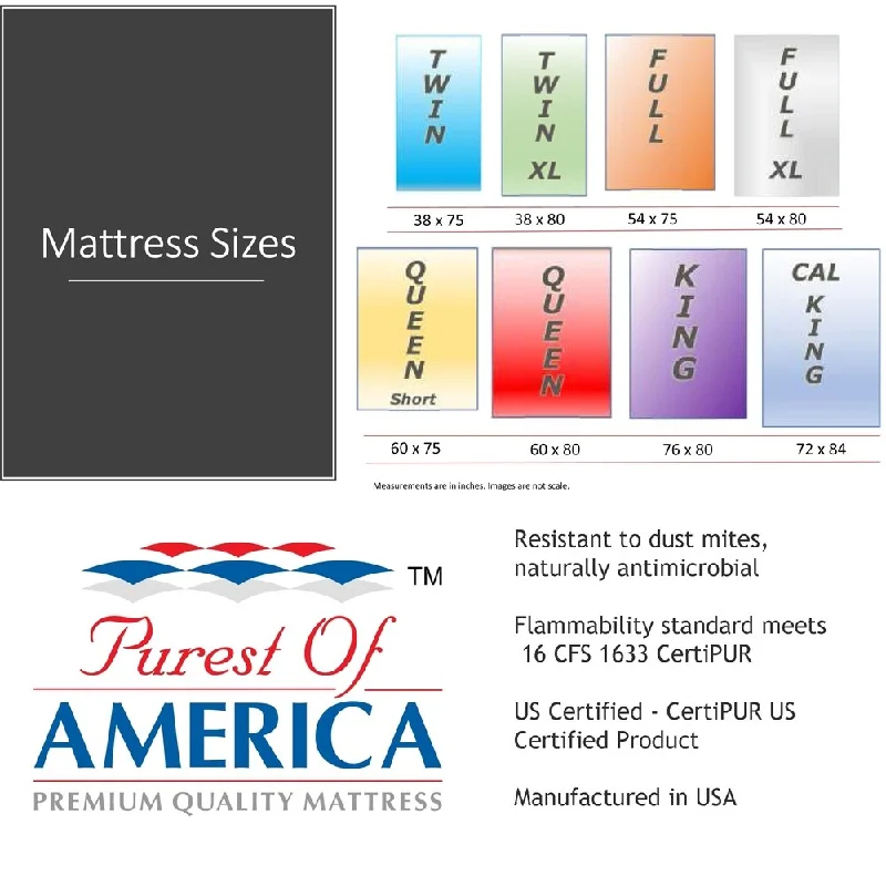 Bamboo - charcoal infused mattresses for odor absorptionPurest of America® Euro 2 Sided 8" Queen Mattress Bamboo - charcoal infused mattresses for odor absorptionPurest of America® Euro 2 Sided 8" Queen Mattress