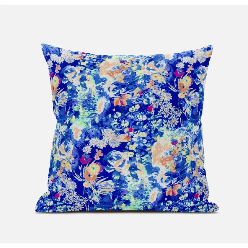 Back Support Pillows for Office Chairs20" Bright Blue Springtime Suede Throw Pillow
