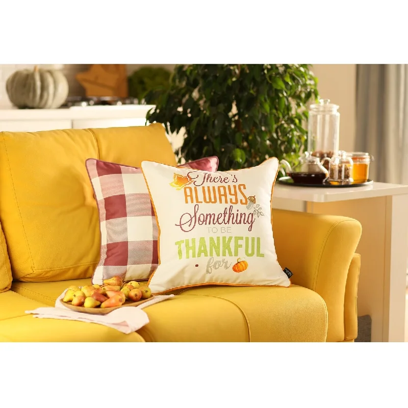 Bolster Pillows for Sofa DecorationSet of 2 18" Fall Thanksgiving Gingham Throw Pillow Cover Bolster Pillows for Sofa DecorationSet of 2 18" Fall Thanksgiving Gingham Throw Pillow Cover