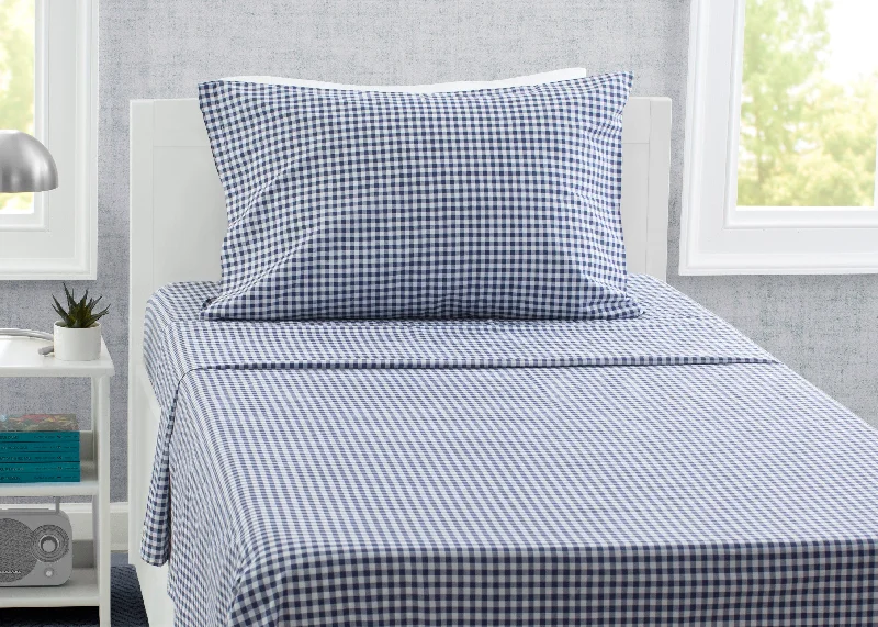 Hybrid mattresses combining foam and innerspring technologyNavy Gingham 3-Piece Twin Sheet Set