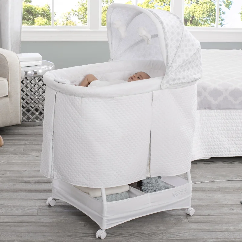 Memory foam mattresses for pressure relief and contouringBeautyrest™ Silent Auto Gliding Lux Bassinet - Arcadia Memory foam mattresses for pressure relief and contouringBeautyrest™ Silent Auto Gliding Lux Bassinet - Arcadia