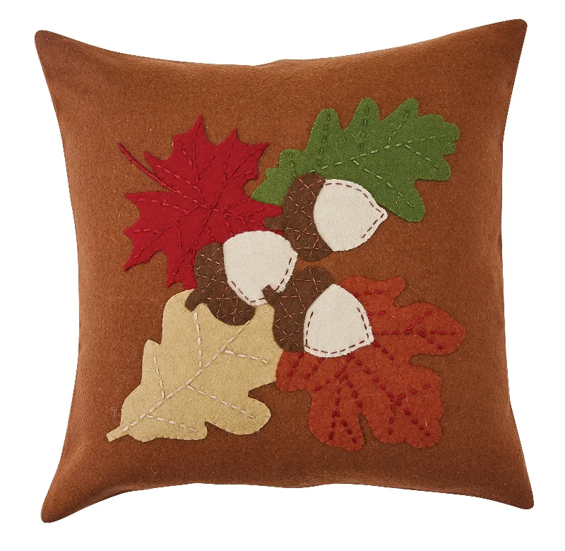 Kids Pillows with Fun DesignsLeaves Felt Pillow Cover 16" - Set of 2 Park Designs