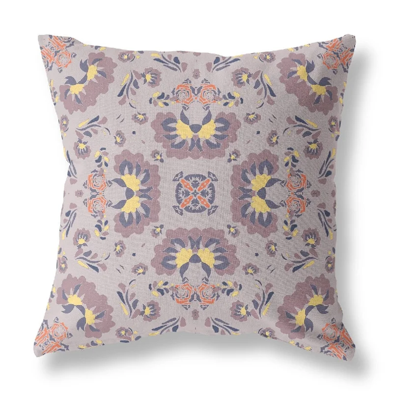 Travel Pillows for Long Journeys16" X 16" Muted Purple And Yellow Floral Zippered Suede Throw Pillow Travel Pillows for Long Journeys16" X 16" Muted Purple And Yellow Floral Zippered Suede Throw Pillow