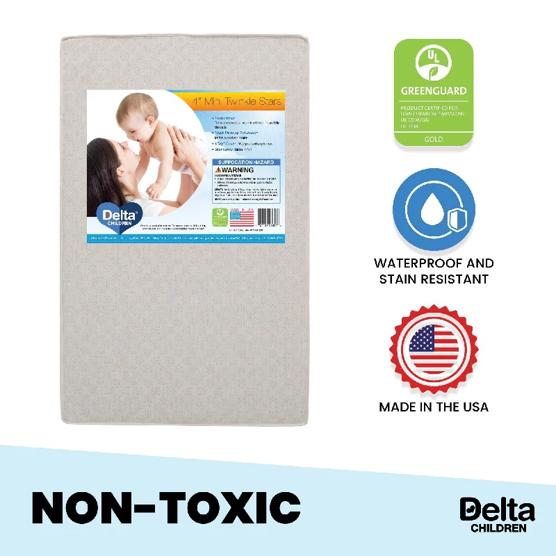 Memory foam mattresses for pressure relief and contouringTwinkle Stars 4-Inch Mini Crib Mattress Memory foam mattresses for pressure relief and contouringTwinkle Stars 4-Inch Mini Crib Mattress