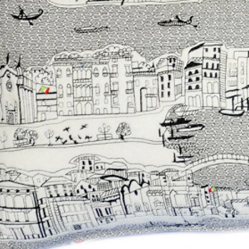 Kids Pillows with Fun DesignsHomeRoots 35" White Venice Daylight Skyline Lumbar Decorative Pillow