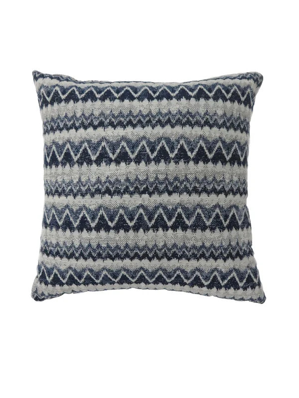Decorative Pillows for Living Room MakeoverBenzara Contemporary Style Horizontally Zigzag Designed Set of 2 Throw Pillows, Navy Blue