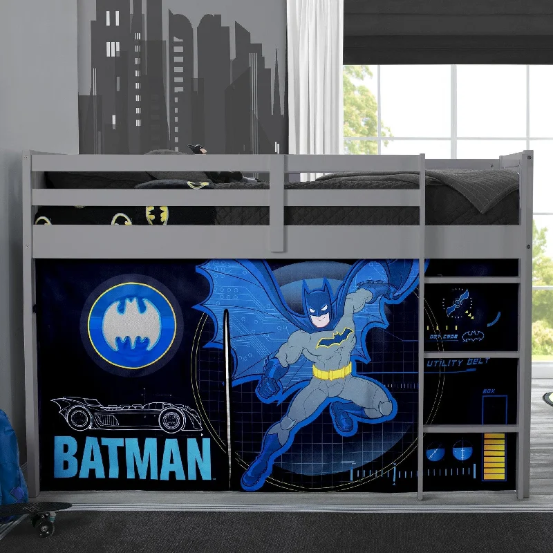 Queen - size mattresses for couples and standard bedroomsBatman Loft Bed Tent - Curtain Set for Twin Loft Bed (Bed Sold Separately) Queen - size mattresses for couples and standard bedroomsBatman Loft Bed Tent - Curtain Set for Twin Loft Bed (Bed Sold Separately)