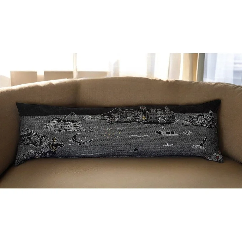 Velvet Pillows for a Touch of Elegance14" X 45" Black Gray and White Hometown Pride Wool Lumbar Throw Pillow Velvet Pillows for a Touch of Elegance14" X 45" Black Gray and White Hometown Pride Wool Lumbar Throw Pillow